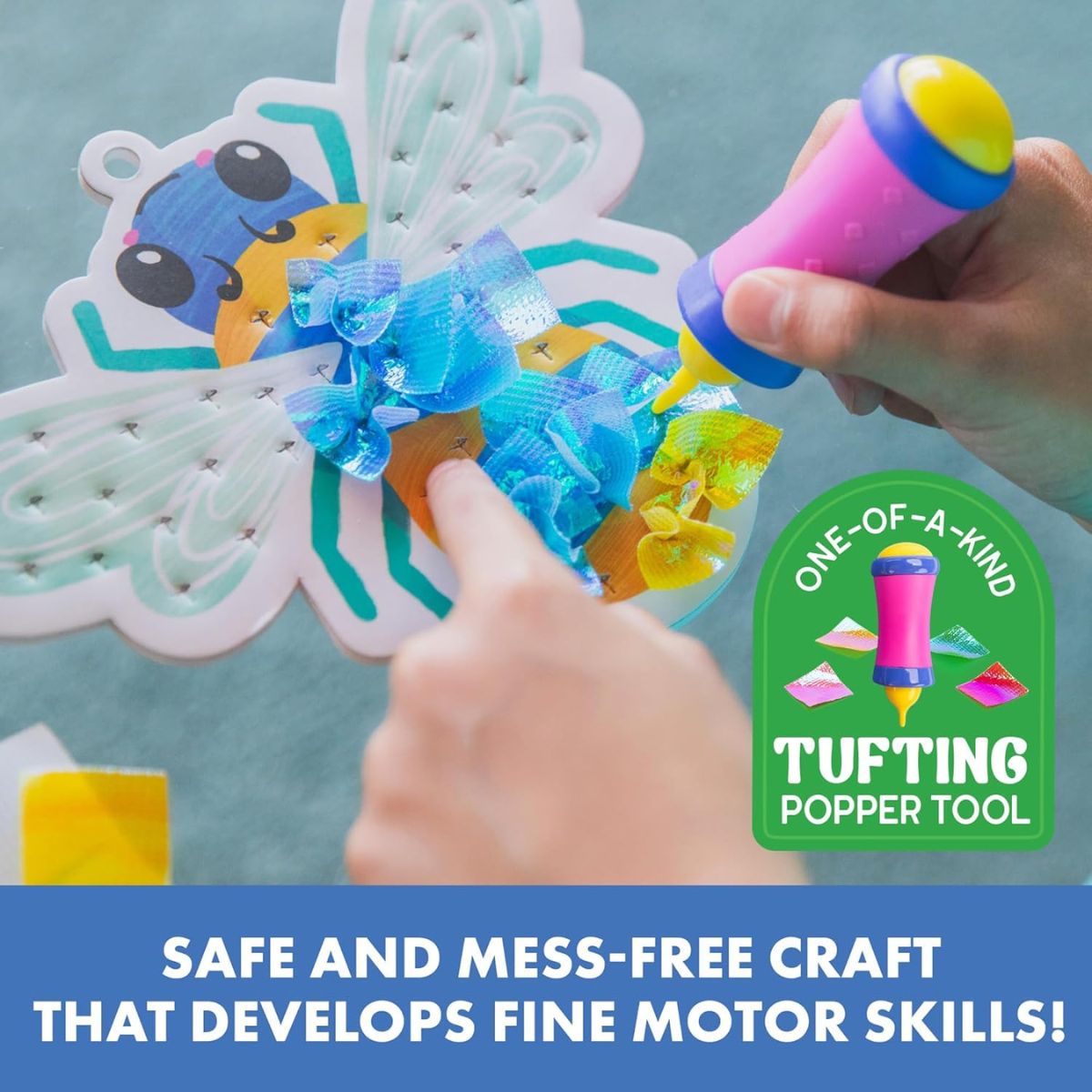 Tufting Kit - Σετ Χειροτεχνίας χωρίς Χάος για Παιδιά – Αισθητηριακή Δραστηριότητα DIY (3+ ετών)