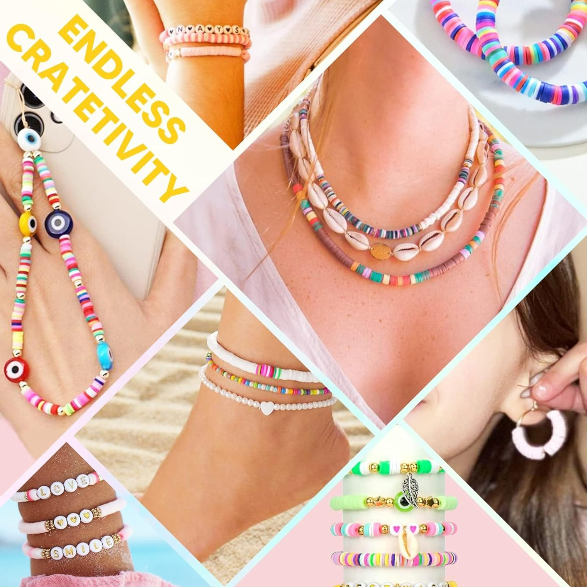 Dowsabel Clay Beads Bracelet - Σετ κατασκευής για αρχάριους (6–13 ετών)