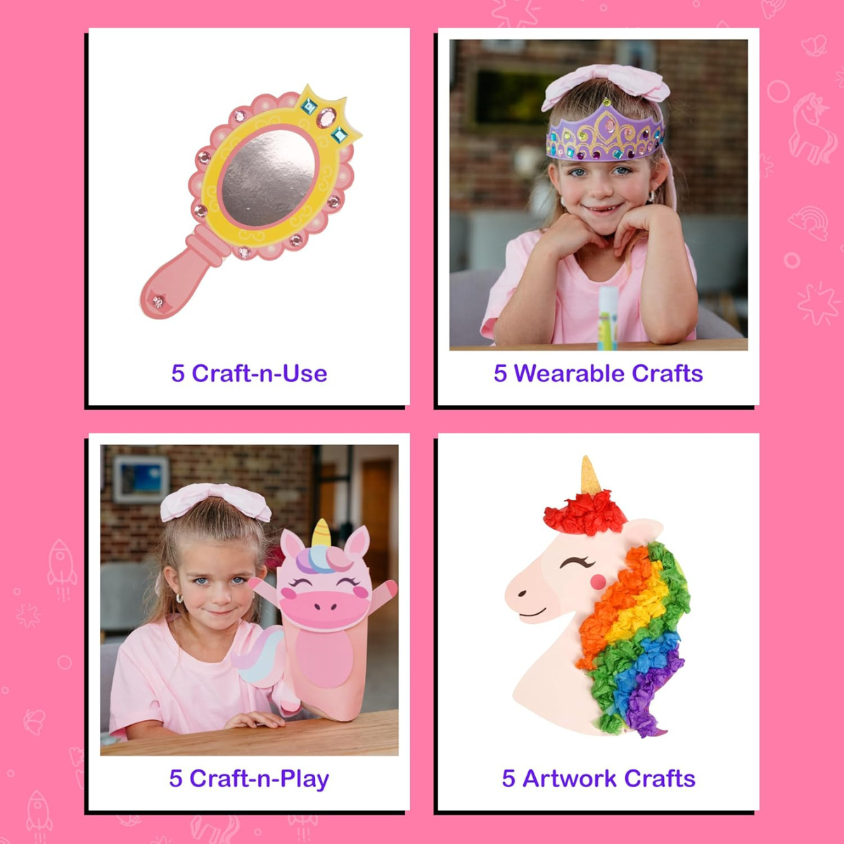 Craftikit Πριγκίπισσες & Μονόκεροι – Σετ 20 Δημιουργικών Κατασκευών (3–10 ετών)