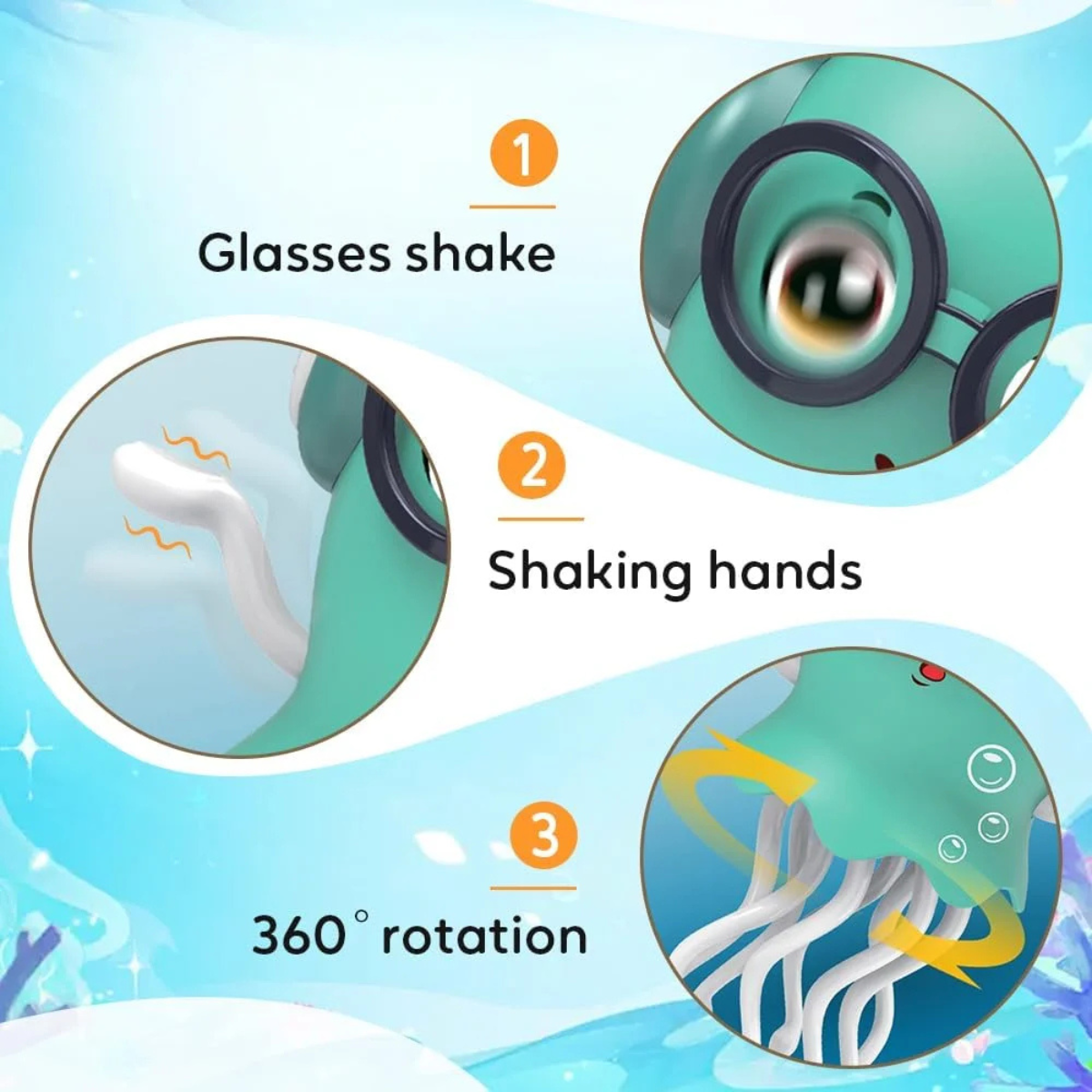 Vodolo Electric Dancing Jellyfish – Φωτιζόμενο Παιχνίδι με LED & Αυτόματη Κίνηση για Νερό & Μπάνιο