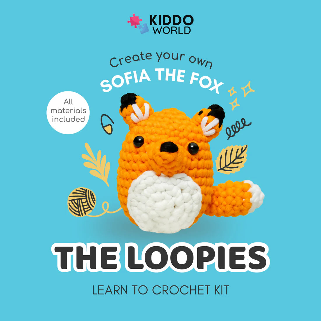 Σετ πλεξίματος για αρχάριους | Αλεπού Σοφία | Κατάλληλο για ηλικίες 10+