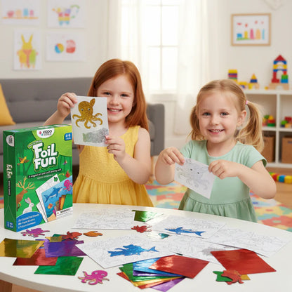 Foil Fun: Κόσμος των Ζώων | Δημιουργικό σετ χωρίς ακαταστασία (για παιδιά 4–9 ετών)