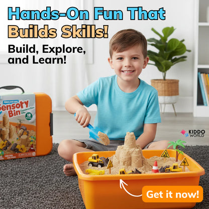 Αισθητηριακό σετ με μαγνητική άμμο & φωσφορίζοντα πετραδάκια | Εργοτάξιο & εκσκαφείς