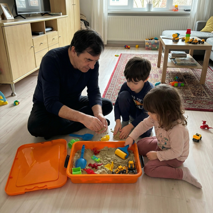 Αισθητηριακό σετ παιχνιδιού με μαγνητική άμμο και φωσφορίζουσες πέτρες | Εργοτάξιο | για παιδιά 3+