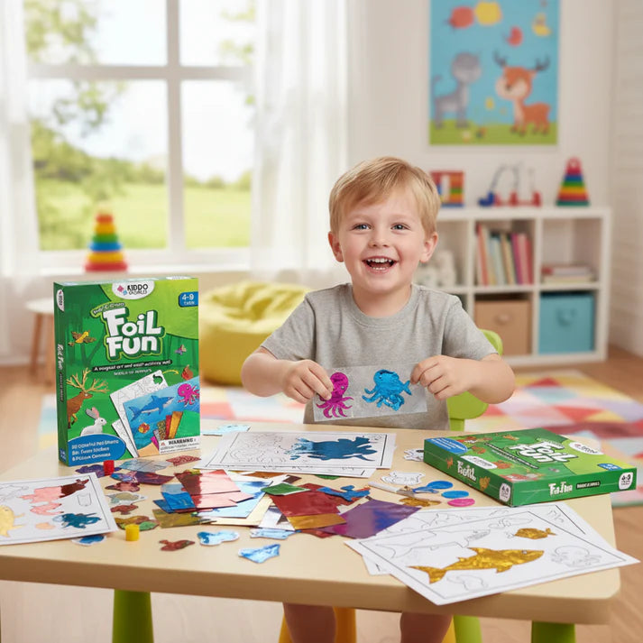 Foil Fun: Κόσμος των Ζώων | Δημιουργικό σετ χωρίς ακαταστασία (για παιδιά 4–9 ετών)