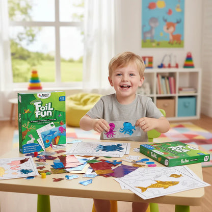 Foil Fun: Κόσμος των Ζώων | Δημιουργικό σετ χωρίς ακαταστασία (για παιδιά 4–9 ετών)