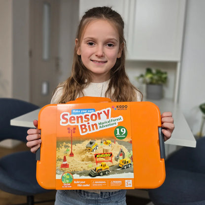 Αισθητηριακό σετ με μαγνητική άμμο & φωσφορίζοντα πετραδάκια | Εργοτάξιο & εκσκαφείς