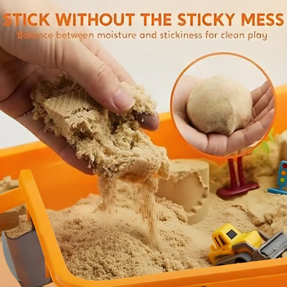 Αισθητηριακό σετ με μαγνητική άμμο & φωσφορίζοντα πετραδάκια | Εργοτάξιο & εκσκαφείς