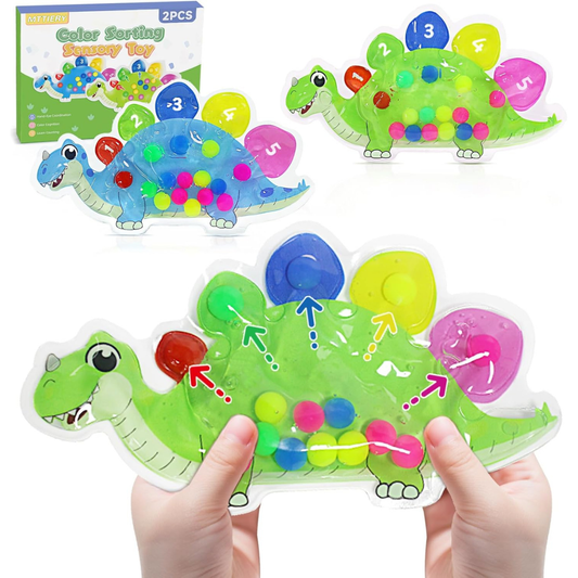 Dinosaur Color Sorting Sensory Toy – Δραστηριότητα Ταξινόμησης Montessori για Νήπια (3+ ετών)