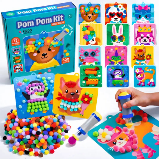 Pom Pom Kit | Αισθητηριακό δημιουργικό παιχνίδι με πομ πομ | για παιδιά 5+