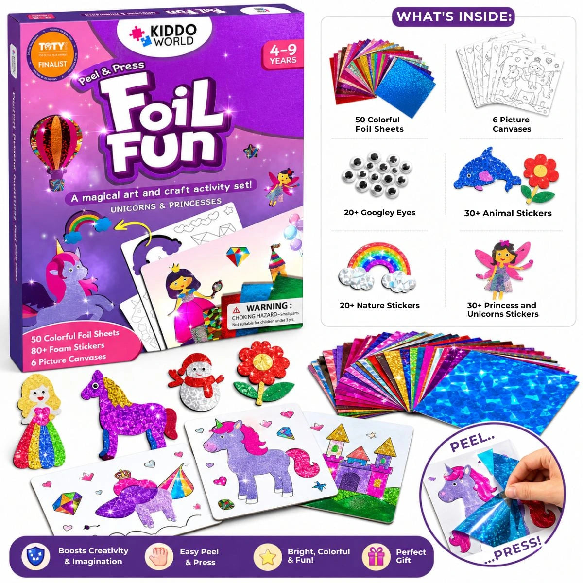 Foil Fun: Μονόκεροι και πριγκίπισσες – λαμπερές παραμυθένιες εικόνες χωρίς ακαταστασία! (4+ ετών)