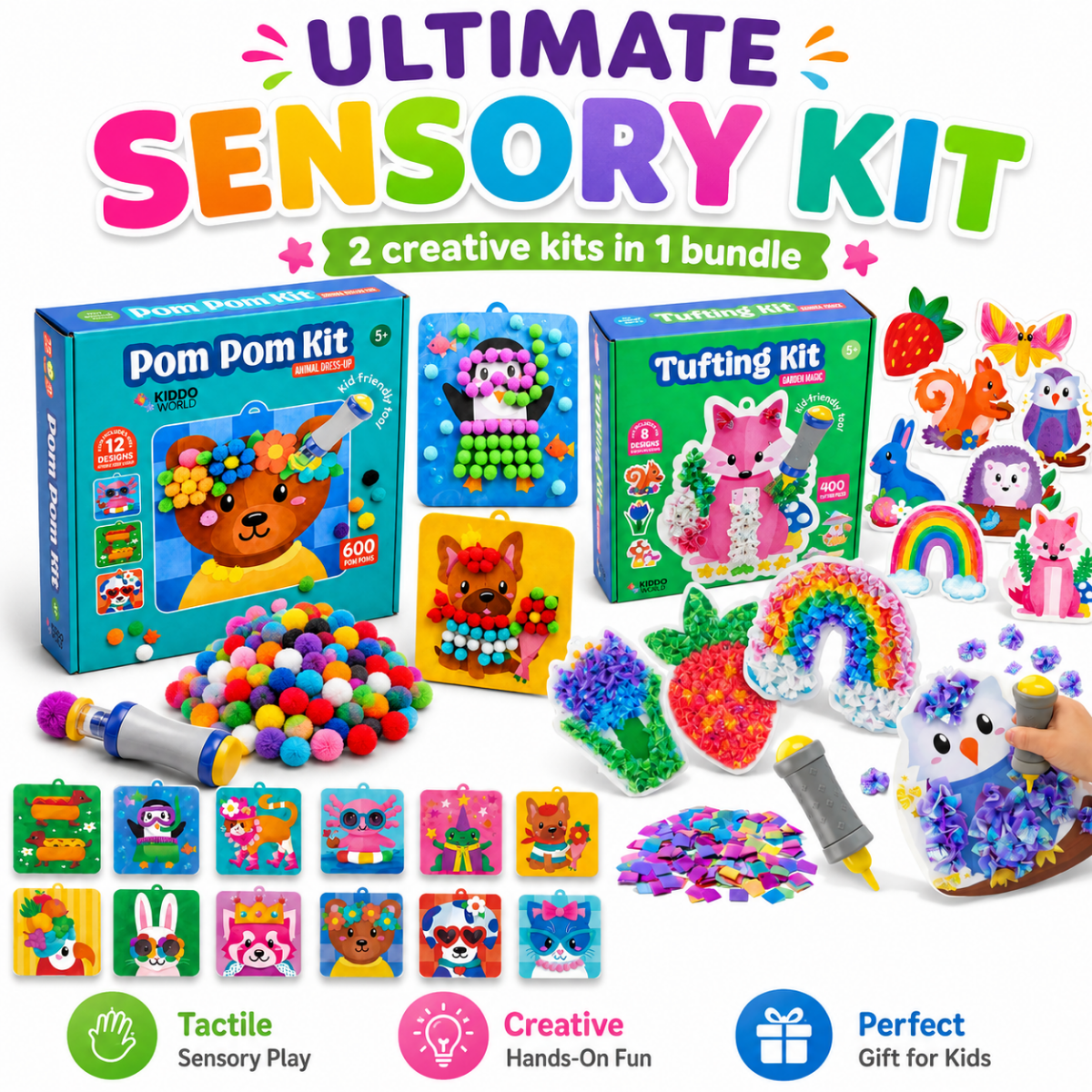 ΑΙΣΘΗΤΗΡΙΑΚΟ ΔΗΜΙΟΥΡΓΙΚΟ ΠΑΚΕΤΟ: Pom Pom Kit & Tufting Kit