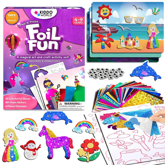 Foil Fun: Μονόκεροι & Πριγκίπισσες – Δημιουργήστε λαμπερά παραμύθια χωρίς ακαταστασία! (4+ ετών)