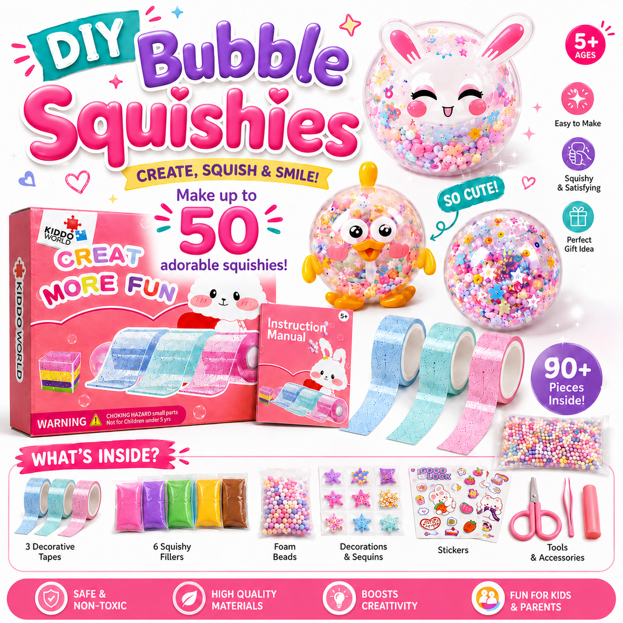 DIY Bubble Squishies Kit 41 τεμαχίων (4+ ετών)