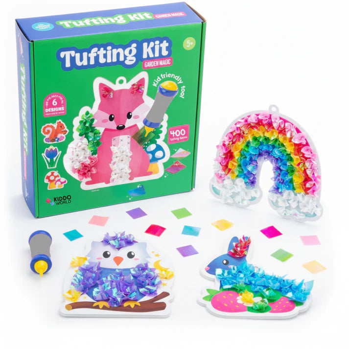 Tufting Kit | Αισθητηριακό δημιουργικό παιχνίδι με χρωματιστά νήματα | για παιδιά 4+