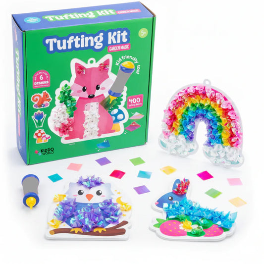 Tufting Kit | Αισθητηριακό δημιουργικό παιχνίδι με χρωματιστά νήματα | για παιδιά 4+