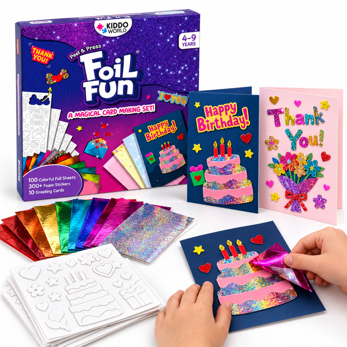 Foil Fun Κάρτες – Δημιουργικό σετ για λαμπερές γιορτινές κάρτες (4+ ετών)