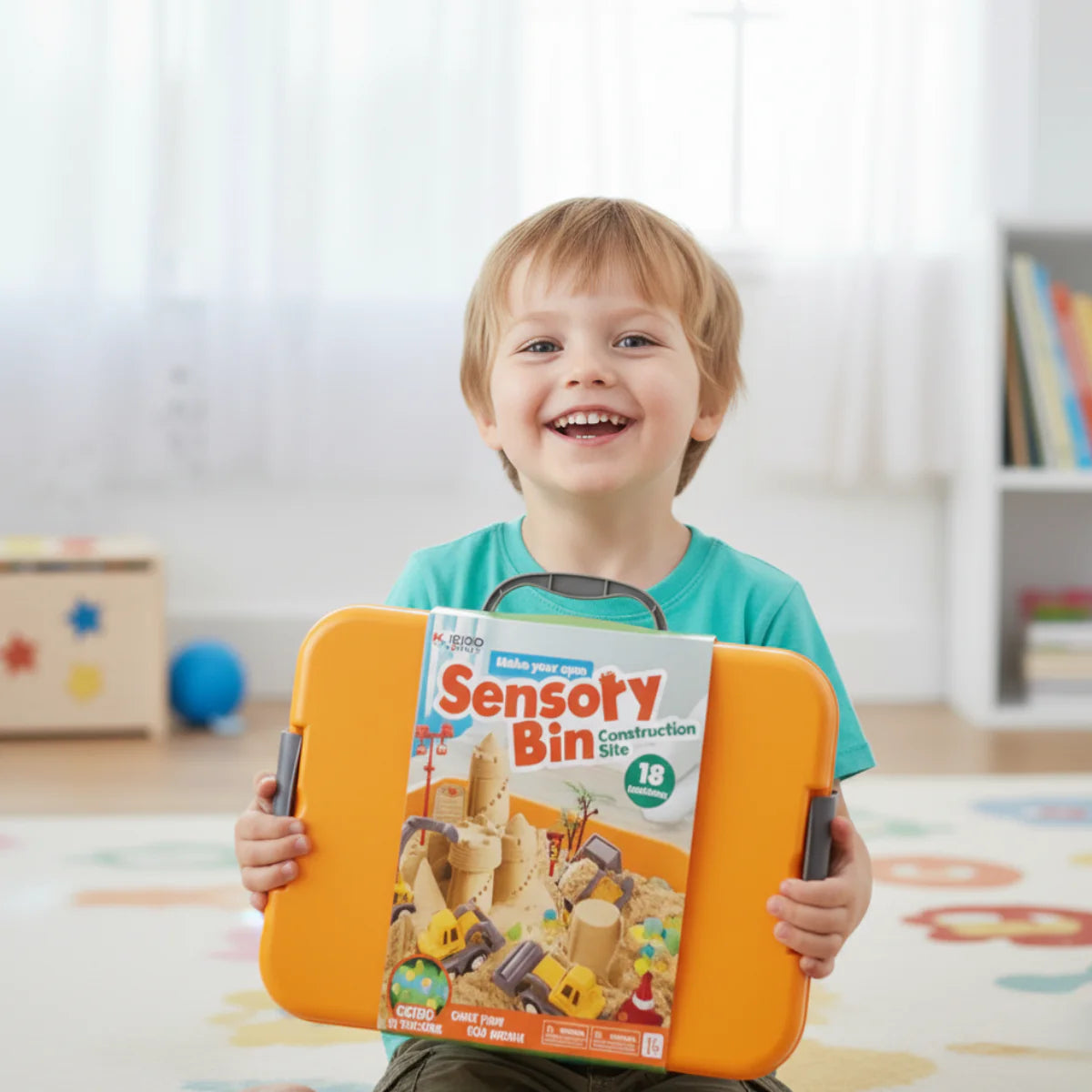 Αισθητηριακό σετ με μαγνητική άμμο & φωσφορίζοντα πετραδάκια | Εργοτάξιο & εκσκαφείς