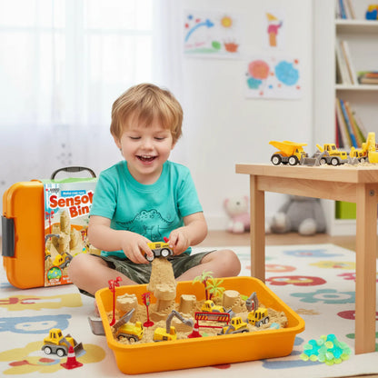 Αισθητηριακό σετ με μαγνητική άμμο & φωσφορίζοντα πετραδάκια | Εργοτάξιο & εκσκαφείς