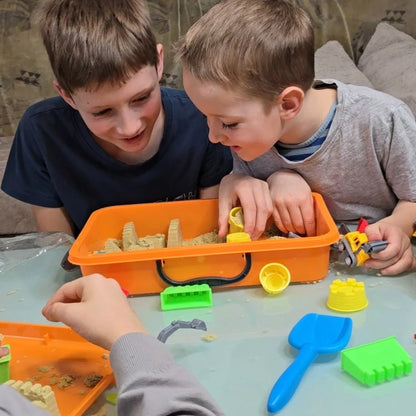 Αισθητηριακό σετ με μαγνητική άμμο & φωσφορίζοντα πετραδάκια | Εργοτάξιο & εκσκαφείς