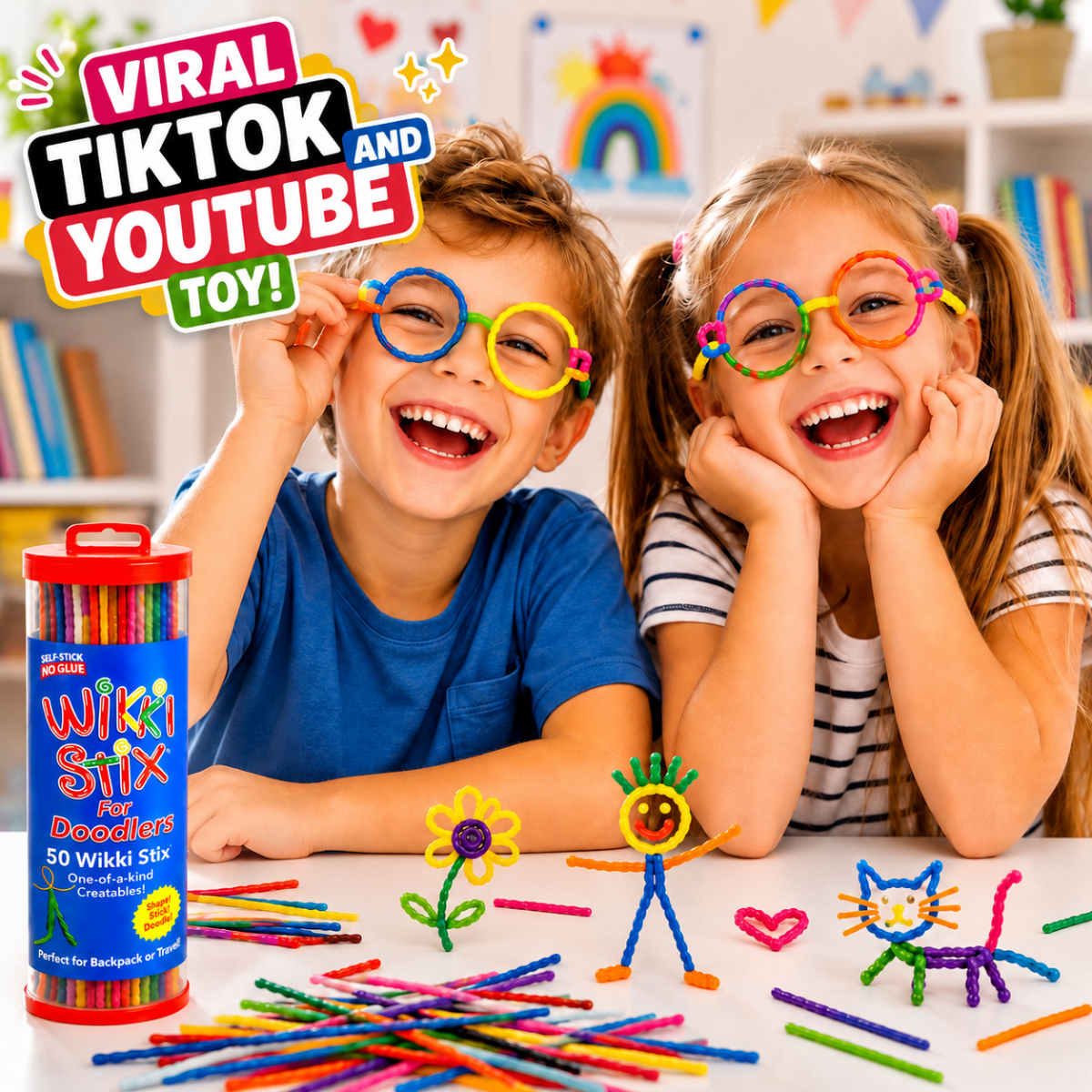 Wikki Stix Μαγικά κηρωμένα κορδόνια (σετ 50 τεμαχίων, 3+ ετών)