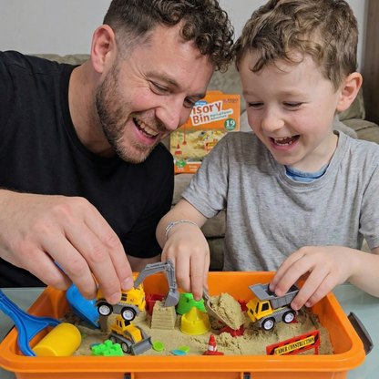 Αισθητηριακό σετ παιχνιδιού με μαγνητική άμμο και φωσφορίζουσες πέτρες | Εργοτάξιο | για παιδιά 3+