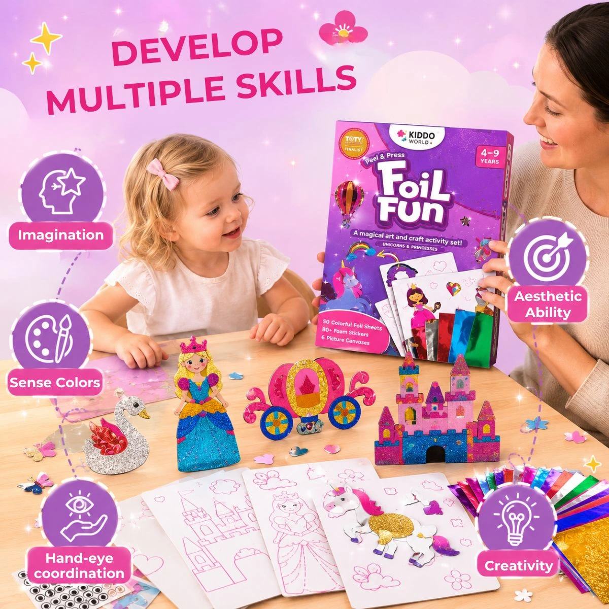 ΑΠΟΛΥΤΟ ΔΗΜΙΟΥΡΓΙΚΟ ΠΑΚΕΤΟ: Pom Pom Kit, Tufting Kit & Foil Fun Πριγκίπισσες