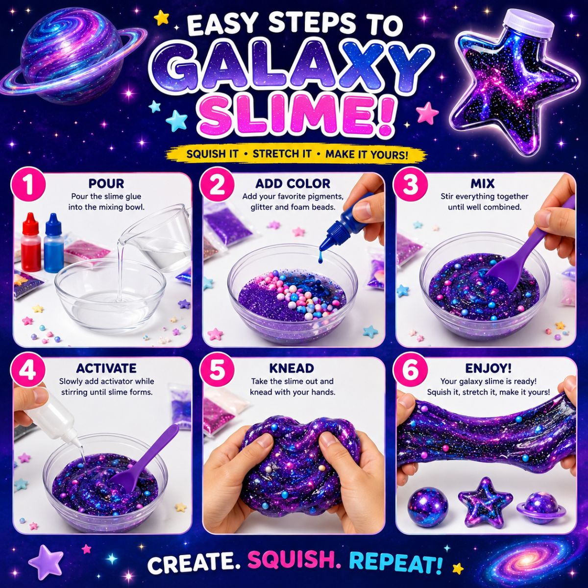 DIY Slime Squishies – Γαλαξίας (4+ ετών)