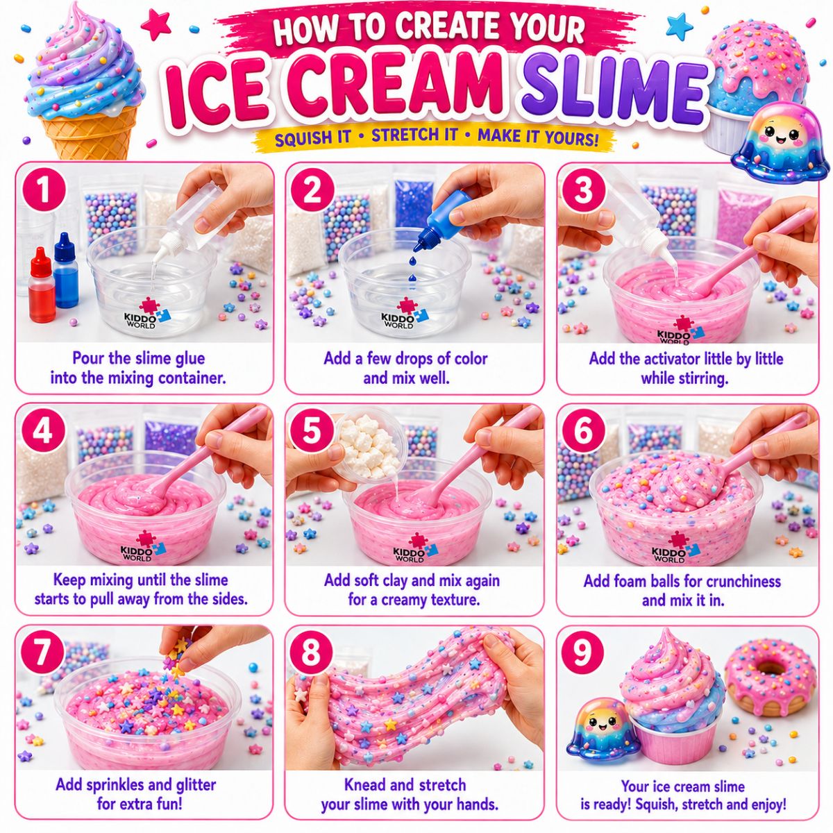 DIY Slime Squishies – Παγωτό (4+ ετών)