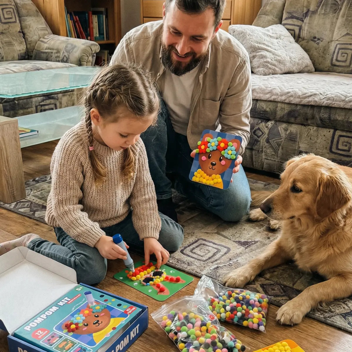 Pom Pom Kit – φτιάξε αφράτα 3D ζωάκια από μαλακά πομ πομ χωρίς ακαταστασία! (5+ ετών)
