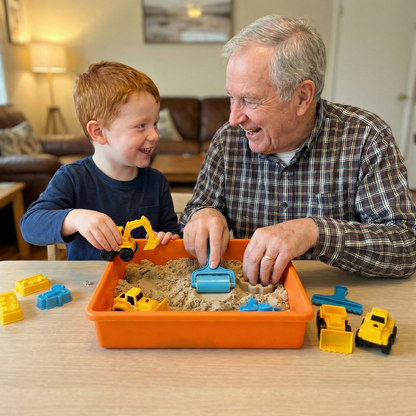 Αισθητηριακό σετ παιχνιδιού με μαγνητική άμμο και φωσφορίζουσες πέτρες | Εργοτάξιο | για παιδιά 3+