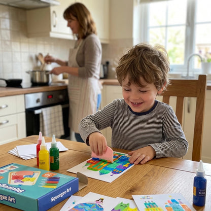 Squeegee Art Kit | Σετ με 5 χρώματα και μια μαγική σπάτουλα για δημιουργία σχεδίων χωρίς πινέλα | για παιδιά 5+