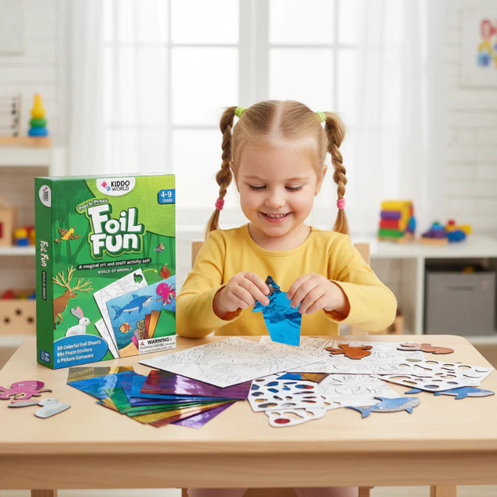Foil Fun: Κόσμος των Ζώων | Δημιουργικό σετ χωρίς ακαταστασία (για παιδιά 4–9 ετών)