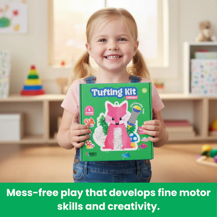 Tufting Kit | Αισθητηριακό δημιουργικό παιχνίδι με χρωματιστά νήματα | για παιδιά 4+