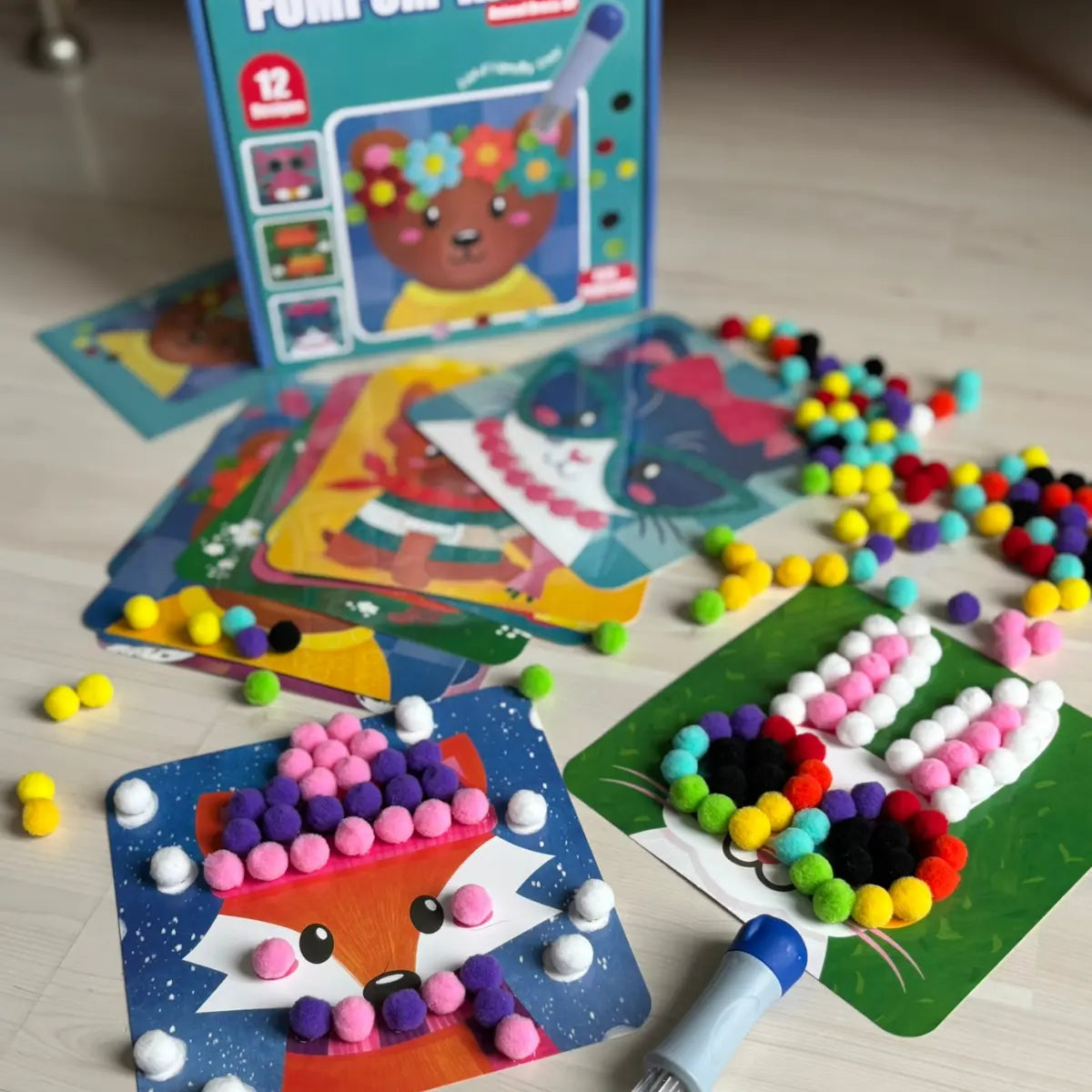 Pom Pom Kit – φτιάξε αφράτα 3D ζωάκια από μαλακά πομ πομ χωρίς ακαταστασία! (5+ ετών)