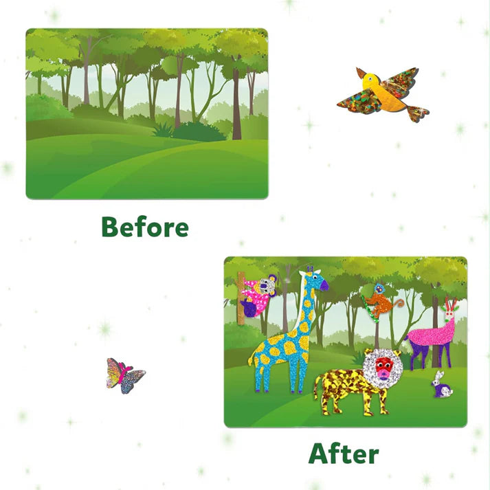 Foil Fun: Κόσμος των Ζώων | Δημιουργικό σετ χωρίς ακαταστασία (για παιδιά 4–9 ετών)