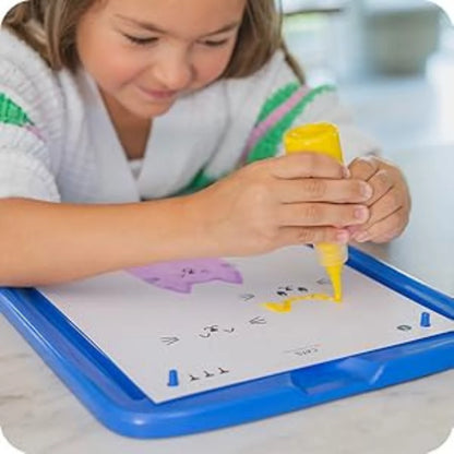 Squeegee Art Kit | Σετ με 5 χρώματα και μια μαγική σπάτουλα για δημιουργία σχεδίων χωρίς πινέλα | για παιδιά 5+