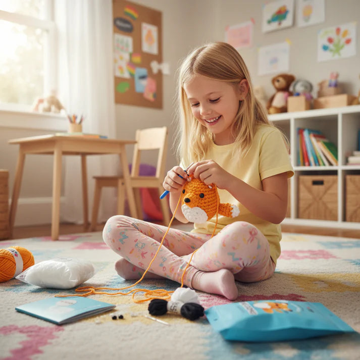 Σετ πλεξίματος για αρχάριους | Αλεπού Σοφία | Κατάλληλο για ηλικίες 10+