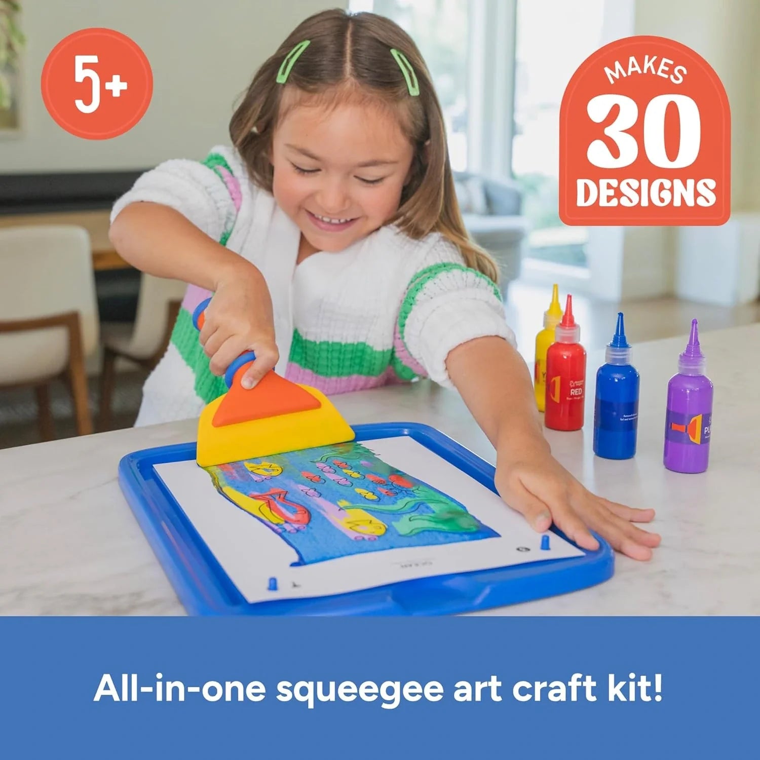 Squeegee Art – ουράνιο τόξο με σπάτουλα, χωρίς πινέλα και ακαταστασία! (5+ ετών)