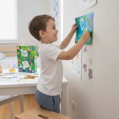 Foil Fun: Κόσμος των Ζώων | Δημιουργικό σετ χωρίς ακαταστασία (για παιδιά 4–9 ετών)