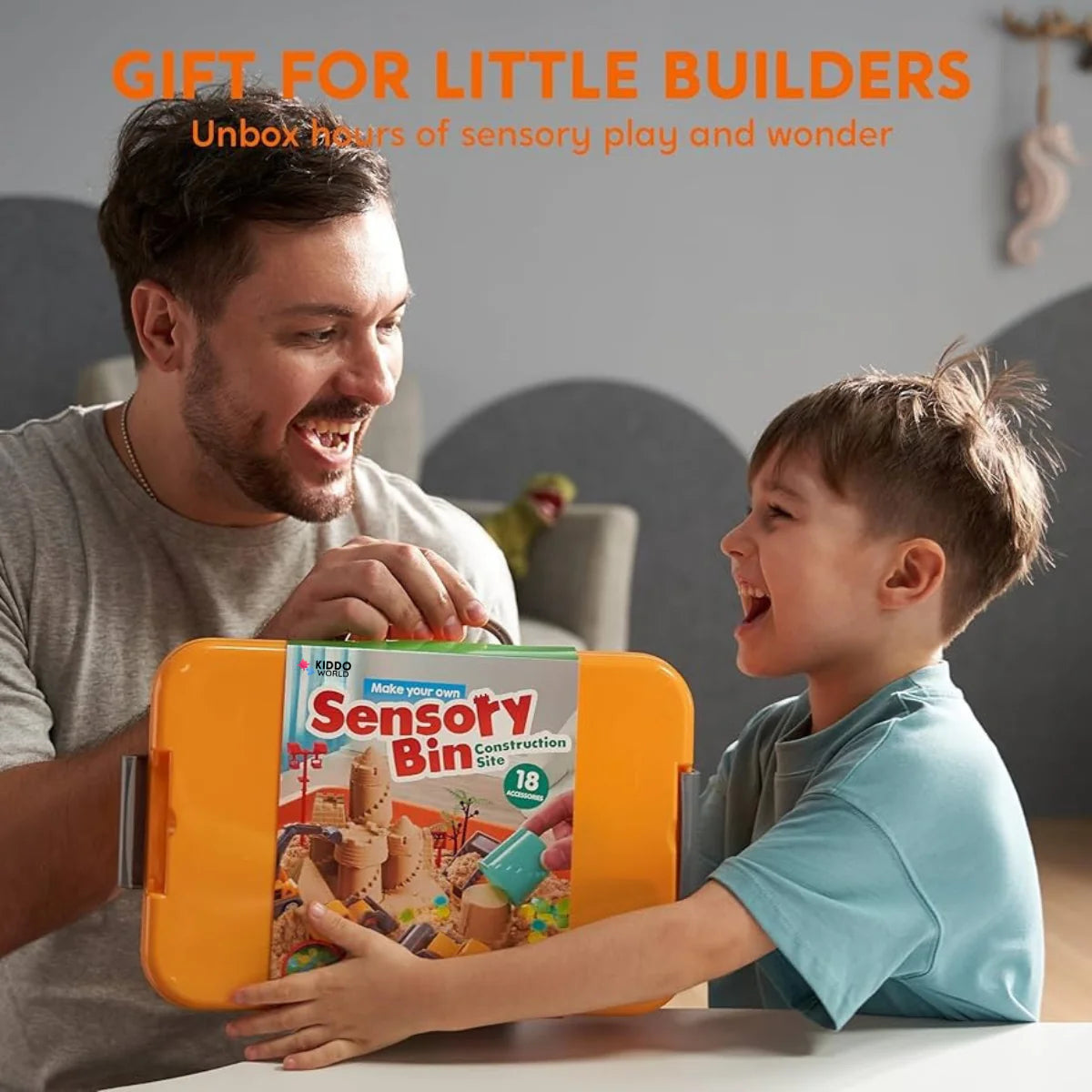 Αισθητηριακό σετ με μαγνητική άμμο & φωσφορίζοντα πετραδάκια | Εργοτάξιο & εκσκαφείς