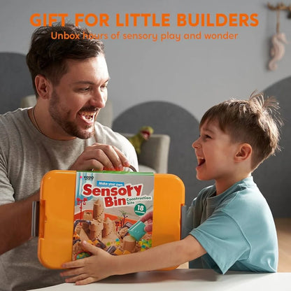 Αισθητηριακό σετ με μαγνητική άμμο & φωσφορίζοντα πετραδάκια | Εργοτάξιο & εκσκαφείς