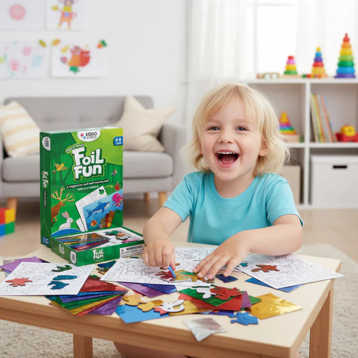 Foil Fun: Κόσμος των Ζώων | Δημιουργικό σετ χωρίς ακαταστασία (για παιδιά 4–9 ετών)