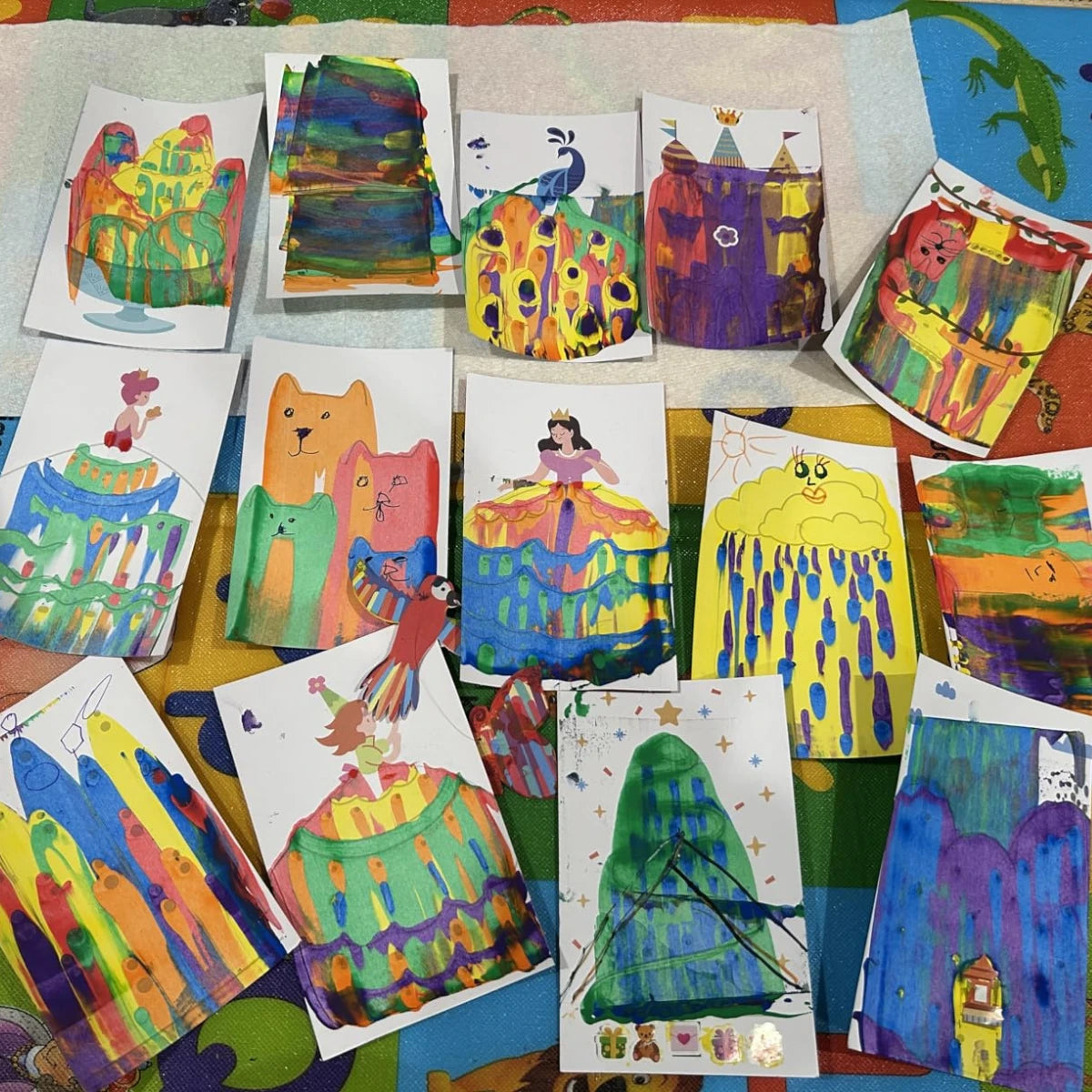 Squeegee Art Kit | Σετ με 5 χρώματα και μια μαγική σπάτουλα για δημιουργία σχεδίων χωρίς πινέλα | για παιδιά 5+