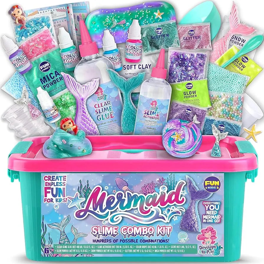 Mermaid Ocean Slime – φτιάξε λαμπερό θαλάσσιο slime με γοργόνες! (4+ ετών)