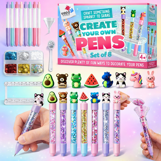 Στούντιο δημιουργίας μαγικών 3D στυλό με χρυσόσκονη, 8 στυλό + 8 γόμες