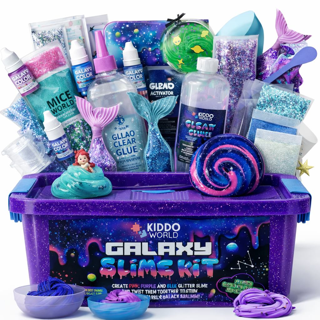 Galaxy Slime – φτιάξε λαμπερό διαστημικό slime που φωσφορίζει στο σκοτάδι! (4+ ετών)