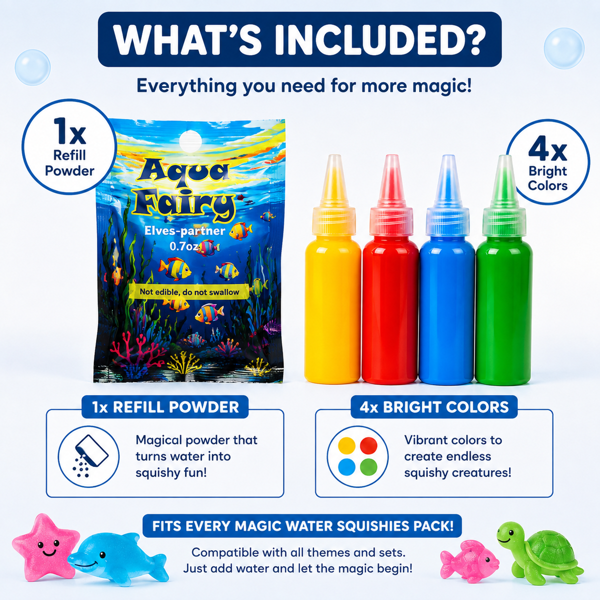 Refill Pack – Ανταλλακτικό 4 χρώματα + 1 μαγική σκόνη (Συμβατό με όλα τα σετ, 3+ ετών)