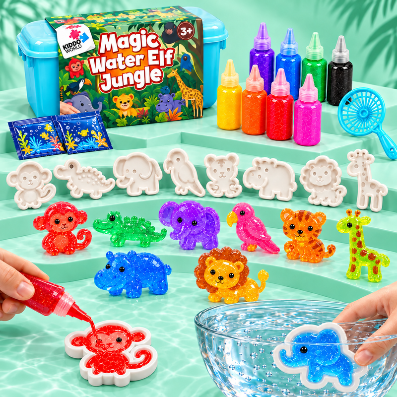 Magic Water Squishies – Δημιουργικό σετ για κατασκευή 3D φιγούρων | Ζούγκλα | 3+ ετώ
