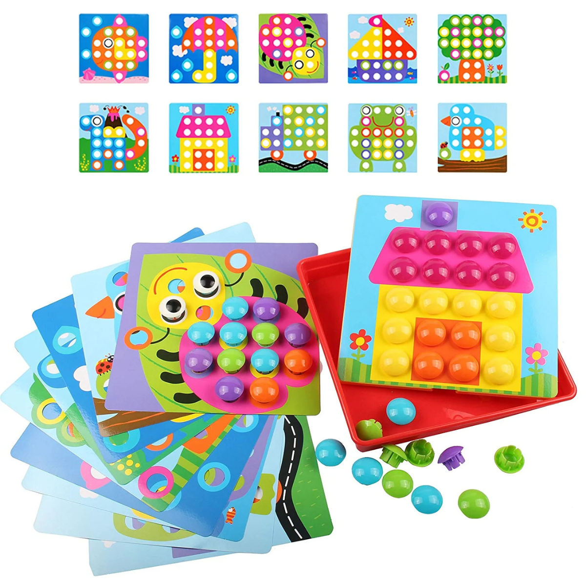 Color Match Genius – Παιχνίδι με Κουμπιά για Εκμάθηση & Λεπτές Κινητικές Δεξιότητες (46 Τεμάχια, 2-5 ετών)